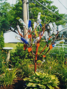 Glass & Metal Tree Sculpture
