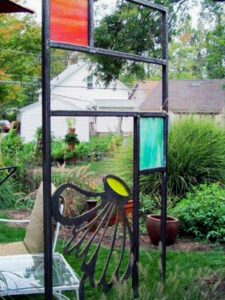 Metal & Stained Glass Sculpture