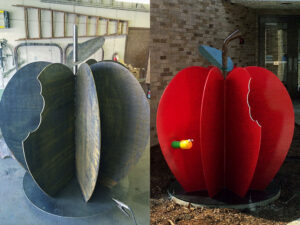 Elementary School Apple Sculpture